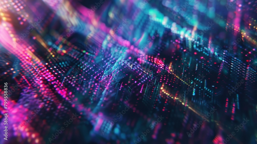 Poster a colorful, abstract image with many dots and lines