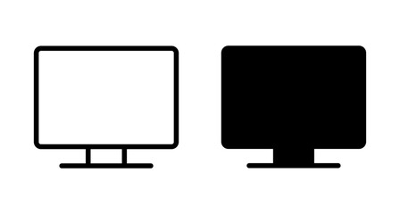 Computer icon vector isolated on white background. PC Icon vector. Computer monitor icon. Flat PC symbol