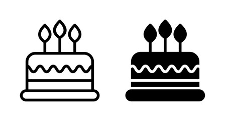 Cake icon vector isolated on white background. Cake vector. Birthday cake icon