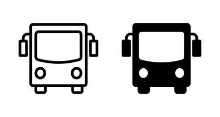 Bus Icon vector isolated on white background. Black bus vector icon