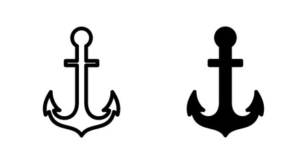 Anchor icon vector isolated on white background.Anchor symbol logo. Anchor marine icon.