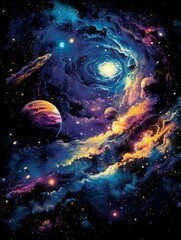 Planets, Stars, Nebulas in Astral Symphony
