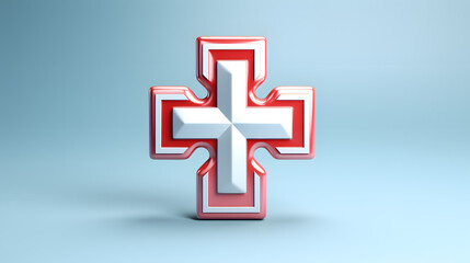 Fototapeta premium Cross Medic Icon 3d