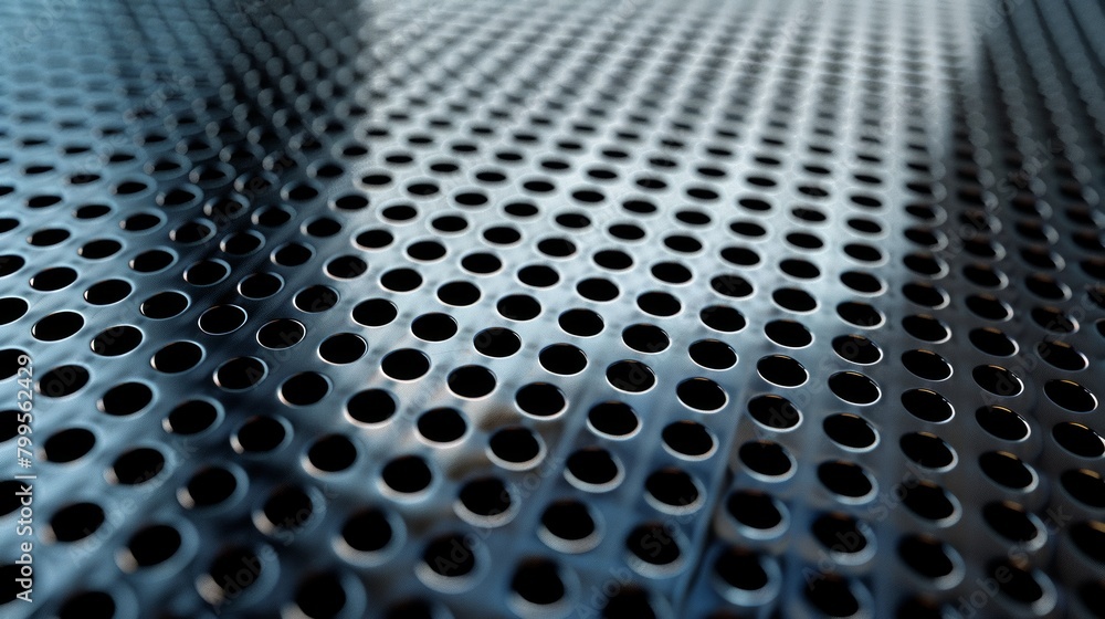 Poster perforated mystery: a macro view of a black surface adorned with mysterious tiny holes
