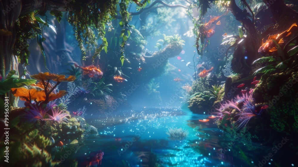 Poster deep within the forest of the realm of the elements a pack of shapeshifting creatures gather around 