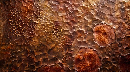 A piece of artwork with a brown and orange background