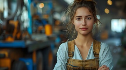 Obraz premium Expert Worker in Industrial Workspace