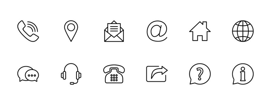 Contact us icon vector isolated on white background. business card contact information icon. web icon vector.