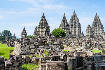 Indonesia, Yogyakarta, April 14, 2024: Prambanan temple Hindu, UNESCO world heritage