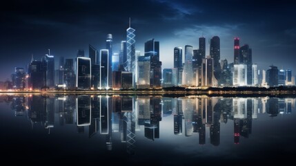 Fototapeta premium Modern skyscrapers ，graphic perspective of buildings，contrast composition