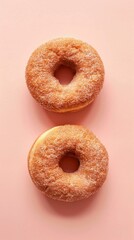 Simple cinnamon sugar doughnut for family tea time snack homemade story isolated