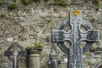 Celtic cross on a tomb