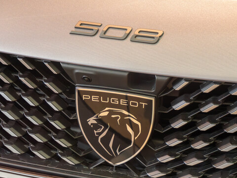 Close-Up View of Peugeot 508 Car Grille