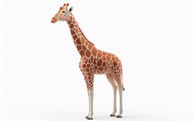 Obraz premium very beautiful fantasy giraffe isolated on white 3d illustration