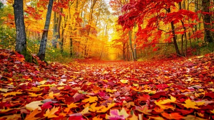 A serene pathway winding through a lush forest floor
