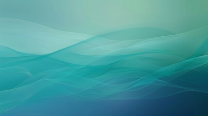 Emerald Ripples: A Lush Green Watercolor Flowing on a Deep Blue Background, Evoking Calmness