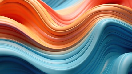Abstract wavy pattern with a gradient transition from blue to orange, giving a smooth and calming effect.