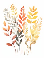 Bohemian-inspired botanical artwork rendered in warm watercolor tones, perfect for a cozy and inviting interior.