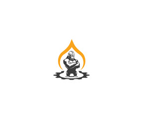Gorilla Industry worker logo, suitable for construction industries petroleum engineering, and others