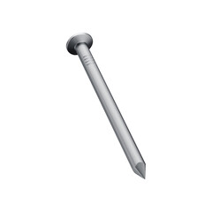 3D Galvanized or Polished Head Nail with Transparent Background
