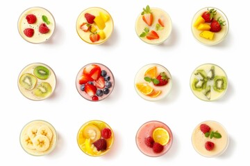 fruit summer cocktails top view