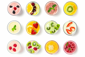 fruit summer cocktails top view