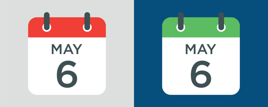 calendar - May 6 icon illustration isolated vector sign symbol