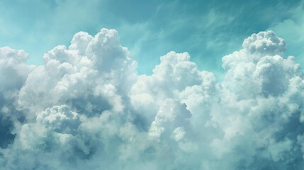Fluffy White Clouds created with Generative AI Technology, ai, generative - obrazy, fototapety, plakaty