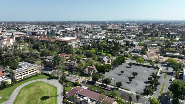 Los Angeles University Park Aerial Shot USC in California USA