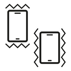 Mobile phone vibration icons. Smartphone silent alerts. Cellphone vibrating signals. Communication devices. Vector illustration. EPS 10.