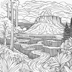 Yellowstone National Park.Use it as a coloring material
Coloring book