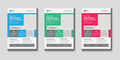 Creative corporate business flyer design set brochure poster advertise book cover template