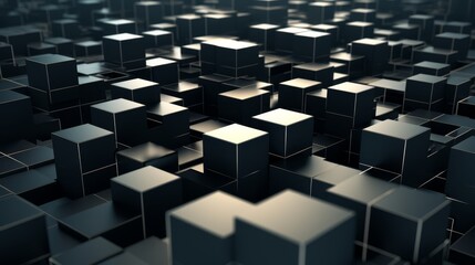 3D cubes in various sizes, creating a perspective view, ideal for themes about scalability in technology,