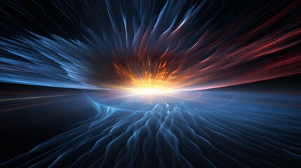 High-resolution depiction of a shockwave initiated by a high-speed object breaking the sound barrier,