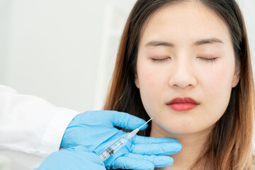 Cosmetic surgery, skin whitening injection, filler injection, Skin reface, beautiful Asian girls...