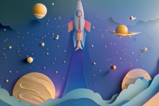 rocket in space animation