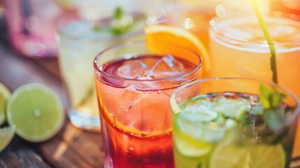 Closeup of a menu with a variety of mocktails and their unique ingredients listed enticing the taste buds.