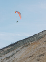 Paraglider over a Sand Dune in Cape Cod
