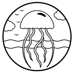 Serene jellyfish modern ocean scene - vector design - vector art - premium vector - latest vector design and illustration