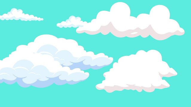 animation of white clouds on a blue sky