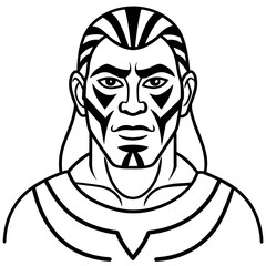 A tribal-warrior-face-paint - Vector - Vector art - Vector illustration - Vector design - Latest Vector - Ultimate Vector - Premium Vector - Vector pro - Premium illustration