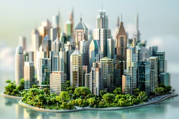 Obraz premium 房地产城市建筑曼哈顿