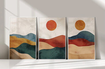 Abstract contemporary landscape posters