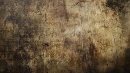 Grunge wall texture with newspaper overlay