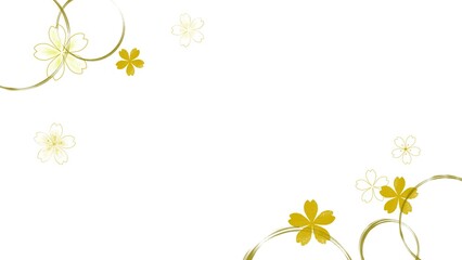 Naklejka na ściany i meble 金色の桜の豪華な和風背景素材フレーム