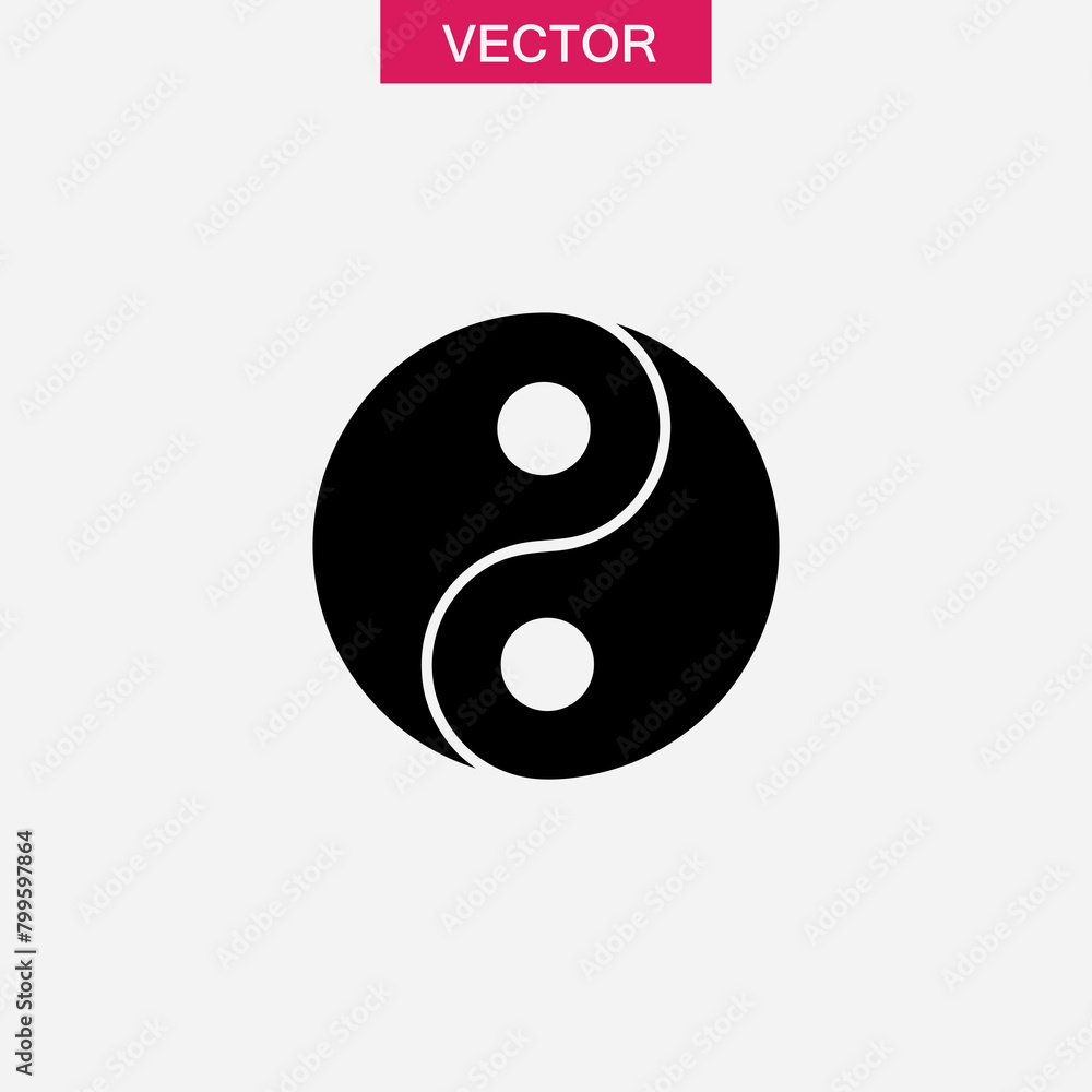 Poster yin and yang vector icon. vector flat trendy style illustration for web and app..eps