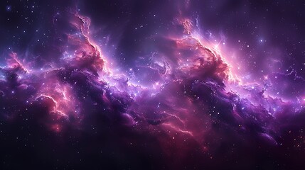 Fototapeta premium Explore the celestial elegance with diagonal layers of black and dark purple that suggest the cold expanse of deep space, subtly enhanced with specks of stars and nebula-like textures 