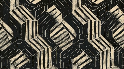 Fototapeta premium Abstract geometric pattern with a vintage feel