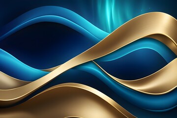 A beautiful blue and gold wave pattern
