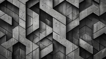 Geometric dance of contrasting concrete textures
